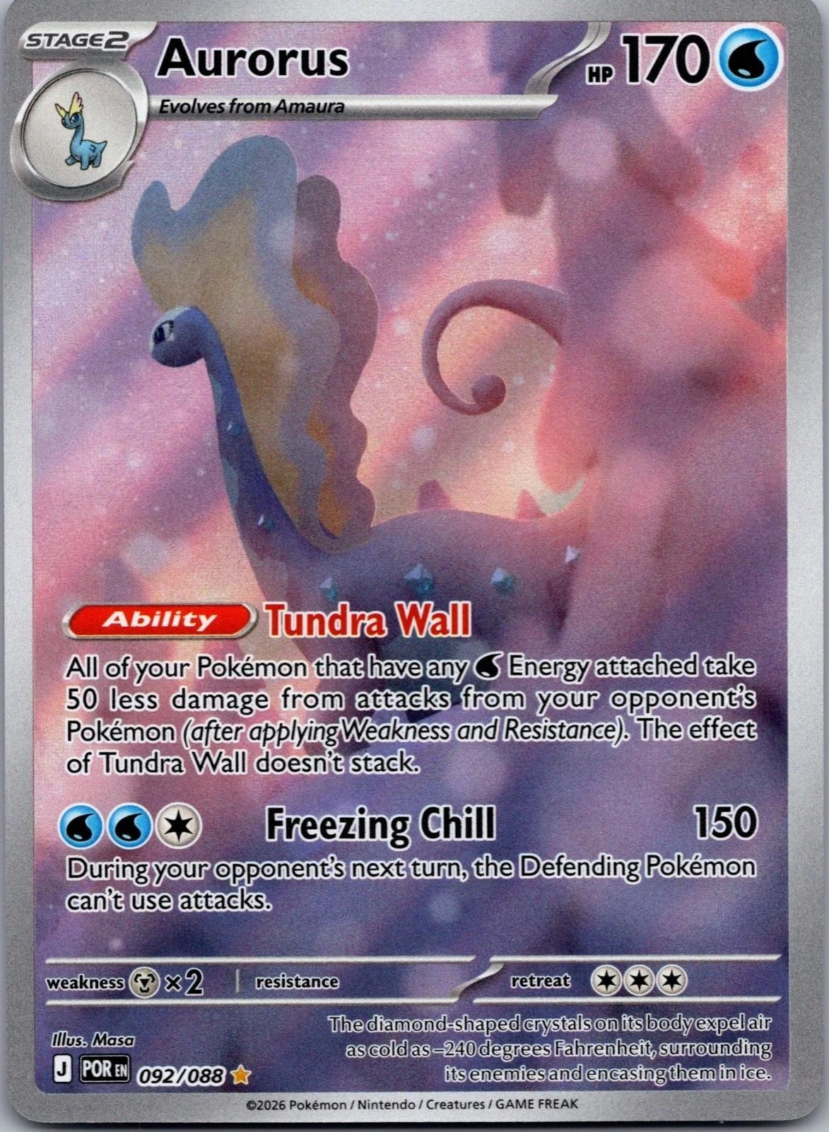 Aurorus 092/088 - Holofoil ME03 Perfect Order - Shiny Rare Near - Mint