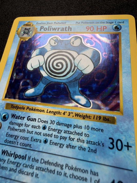 1999 Shadowless Poliwrath #13/102 Base Set Holo - NM