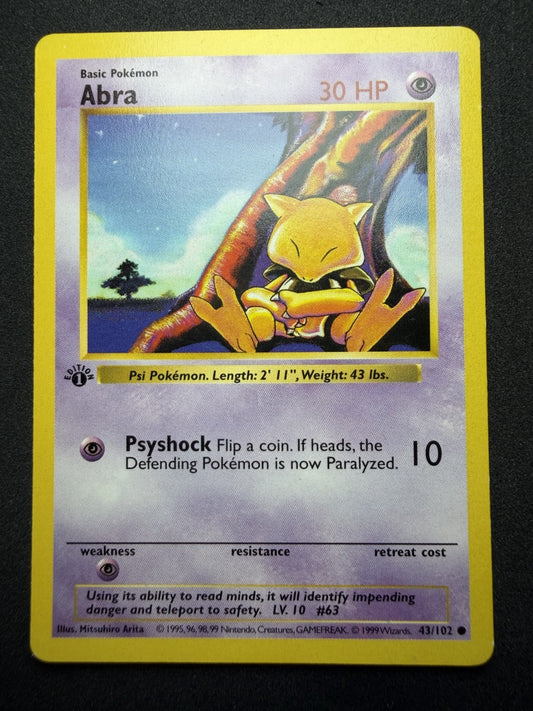 Pokemon TCG: Abra [1st Edition] #43 Shadowless - LP+