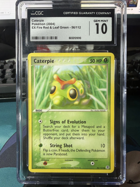 Caterpie 56/112 Fire Red Leaf Green Common non holo - CGC 10 - Gem Mint
