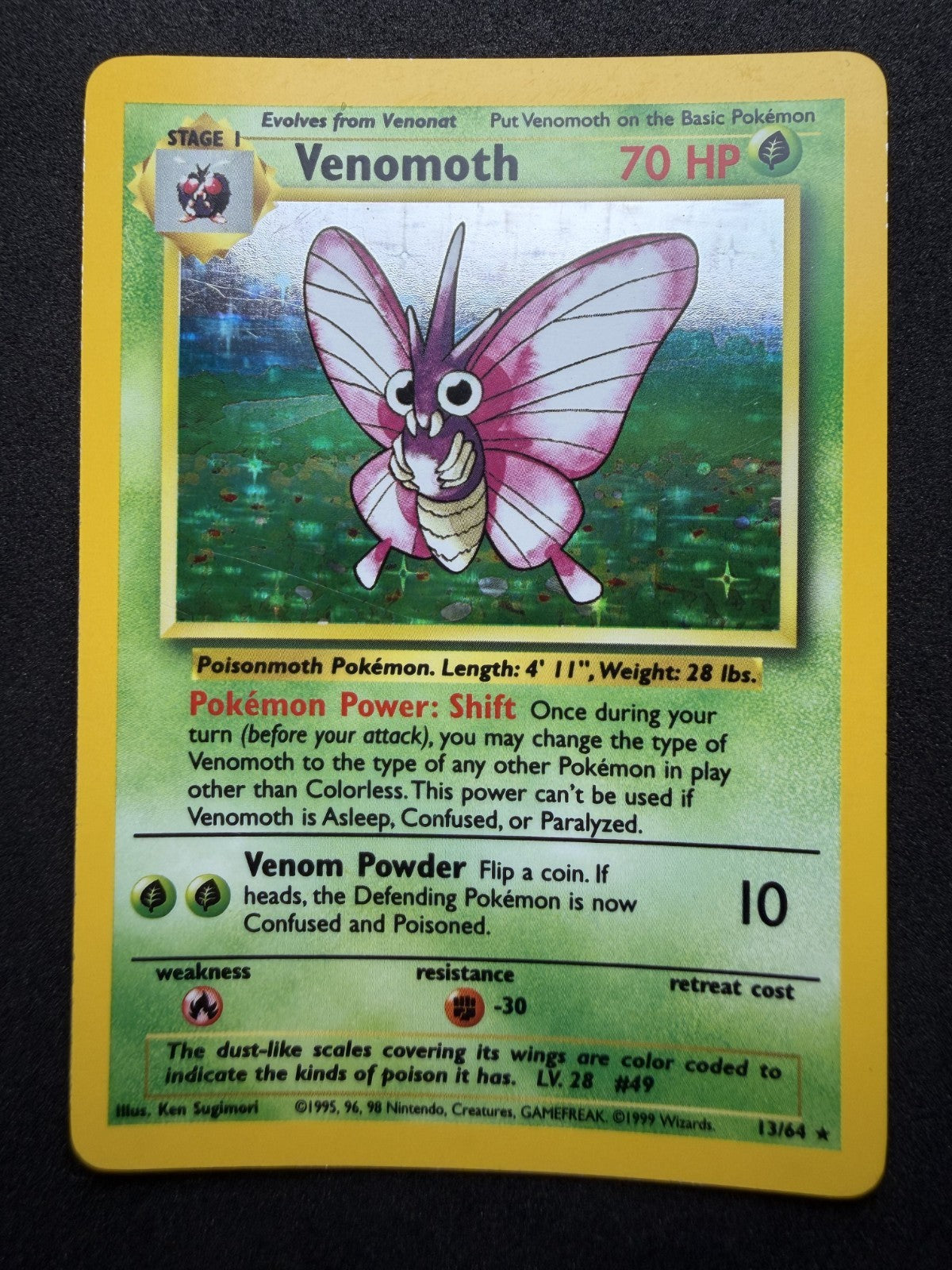 Pokemon TCG: Venomoth [No Symbol] #13 Pokemon Jungle Holo - LP
