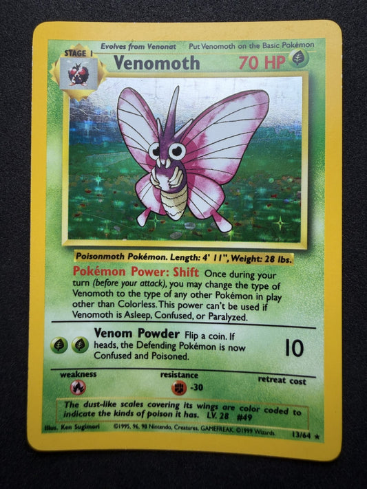 Pokemon TCG: Venomoth [No Symbol] #13 Pokemon Jungle Holo - LP