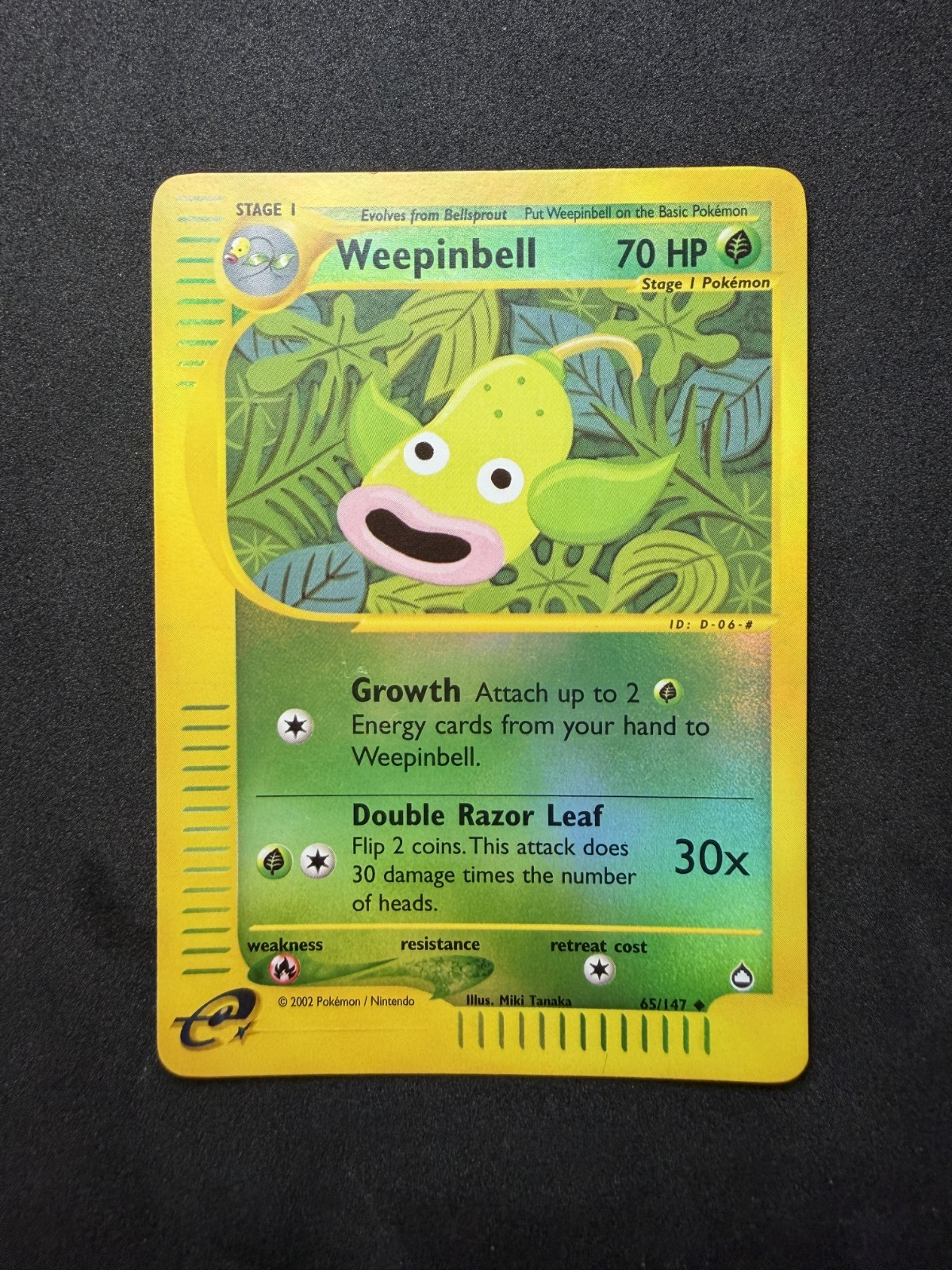 Pokemon TCG Weepinbell 65/147 Aquapolis Reverse Holo - NM