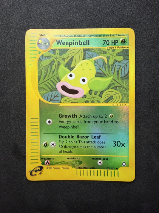 Pokemon TCG Weepinbell 65/147 Aquapolis Reverse Holo - NM
