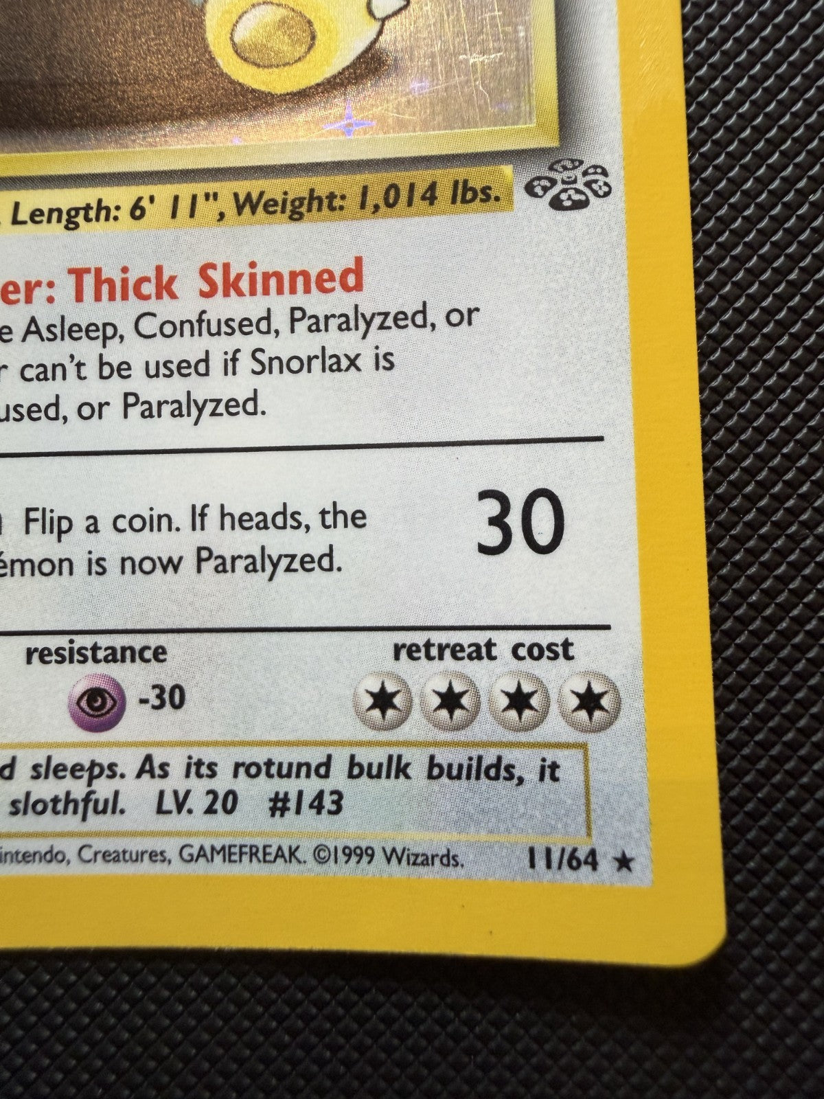 Pokémon TCG Snorlax Jungle 11/64 Holo Unlimited Holo - NM