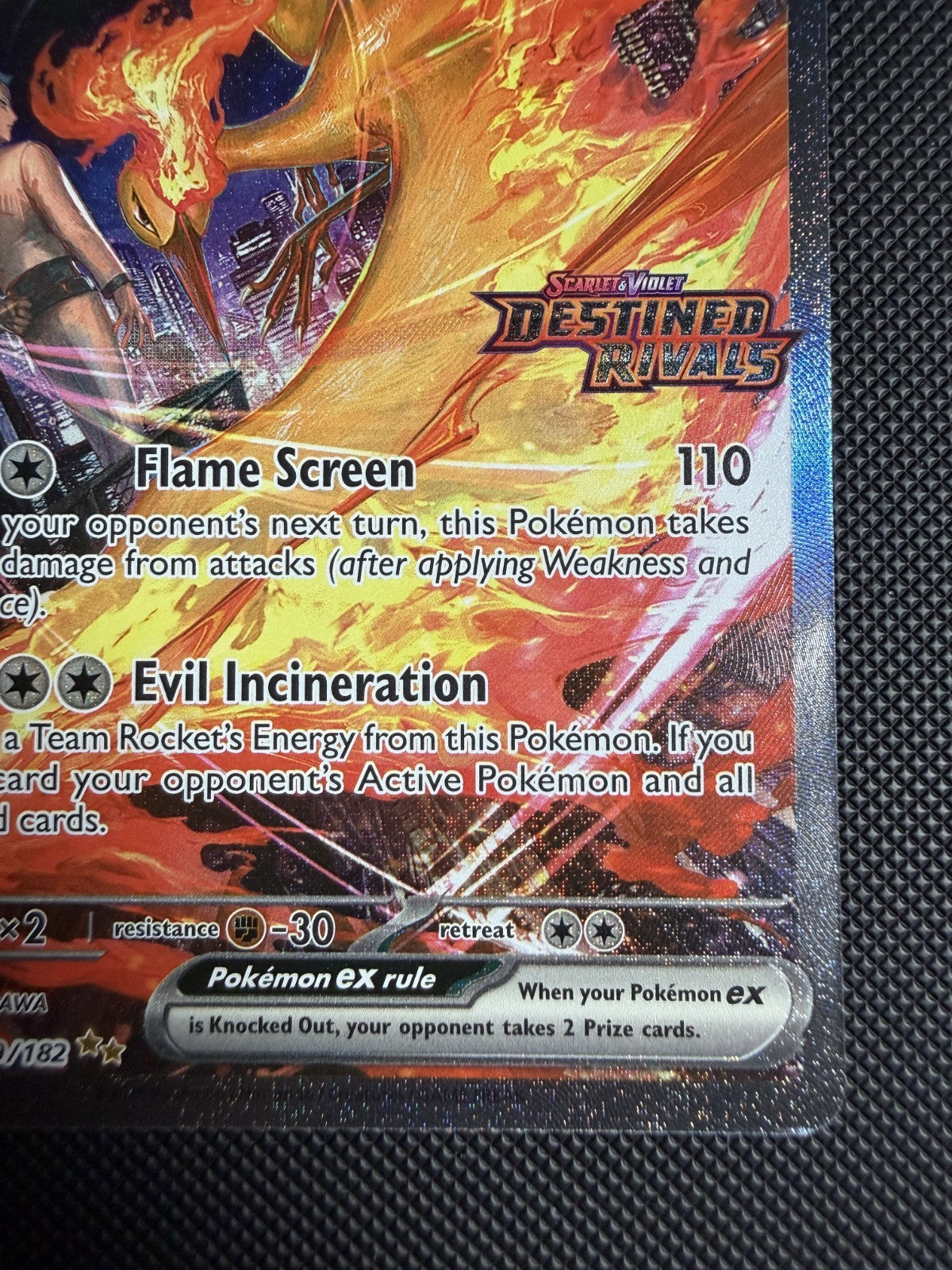 Team Rocket’s Moltres EX -229/182 Destined Rivals Stamp Pokémon - NM