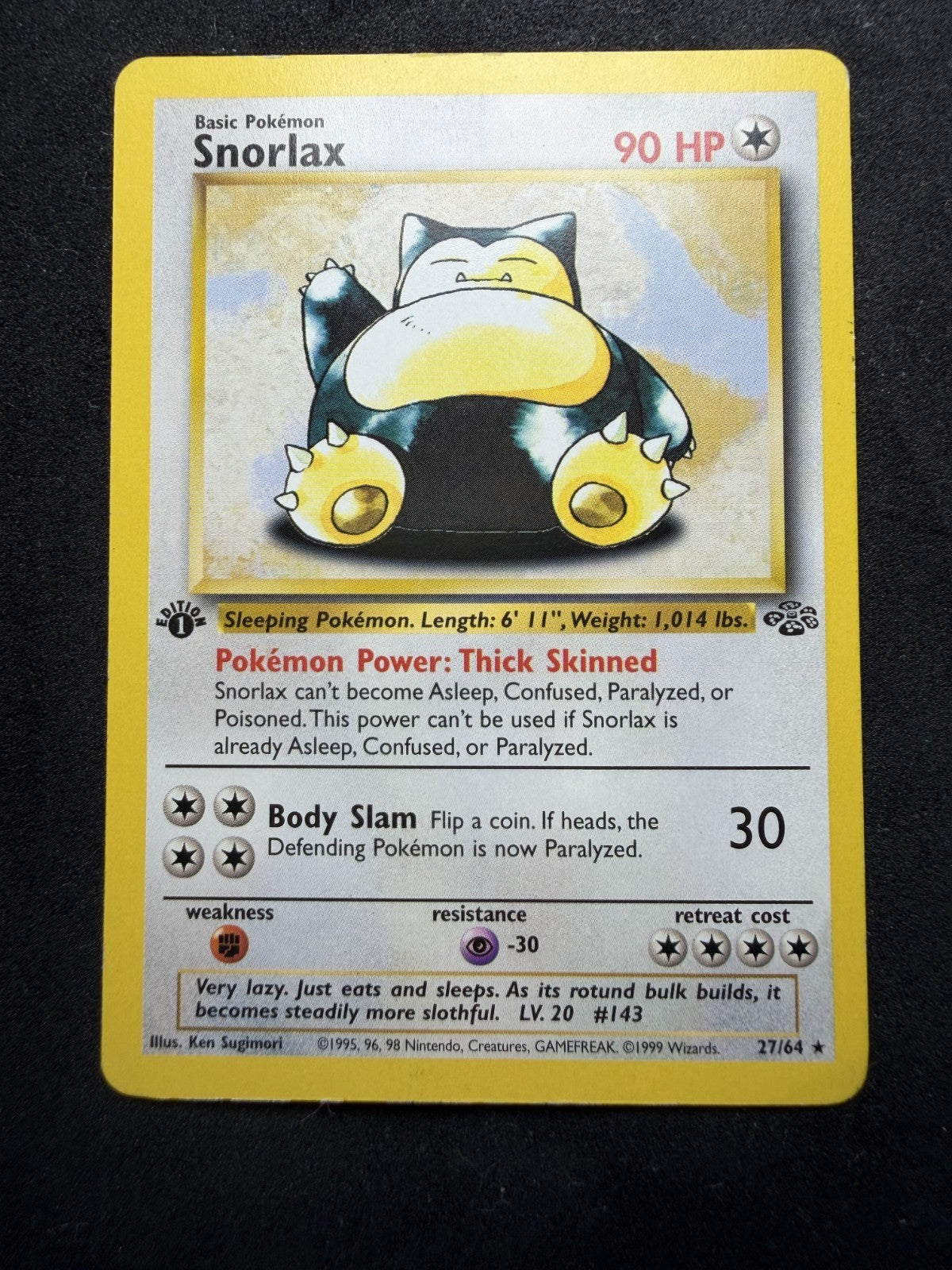 Pokemon TCG: Snorlax [1st Edition] #27 Pokemon Jungle Non Holo - LP