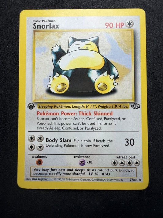 Pokemon TCG: Snorlax [1st Edition] #27 Pokemon Jungle Non Holo - LP