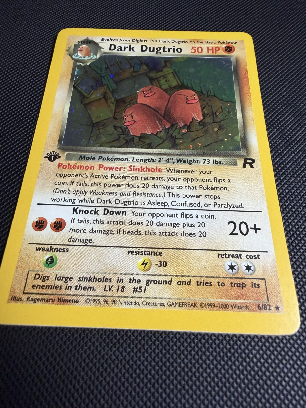 Dark Dugtrio 6/82 1st Edition Holo Team Rocket Pokemon - NM