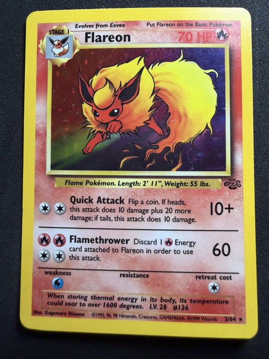 Flareon 3/64 Rare Jungle Pokemon Unlimited Holo - MP