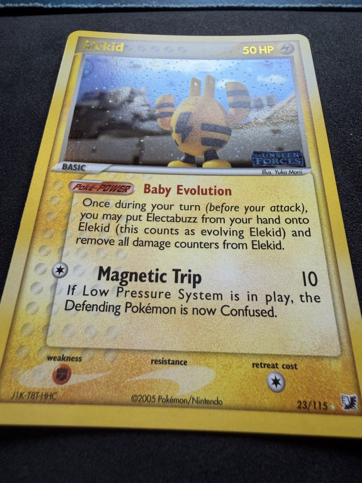 Pokemon Elekid EX Unseen Forces Reverse Holo Rare #23 STAMPED - NM