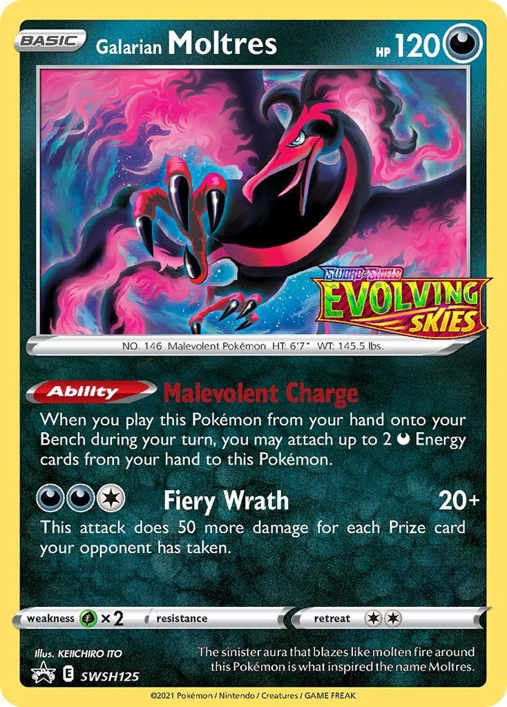 Galarian Moltres (Prerelease) SWSH125 Sword & Shield Promo Pokemon - NM