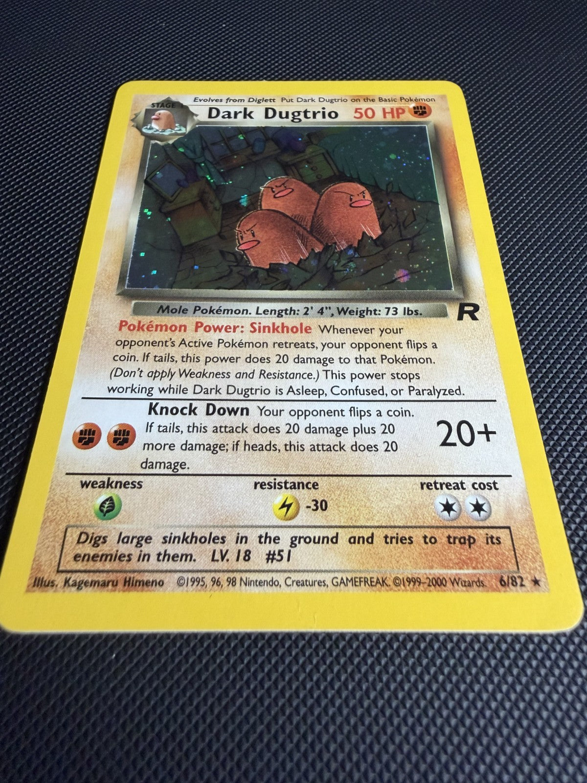 Dark Dugtrio 6/82 Holo Rare Team Rocket Pokemon - NM + SWIRL