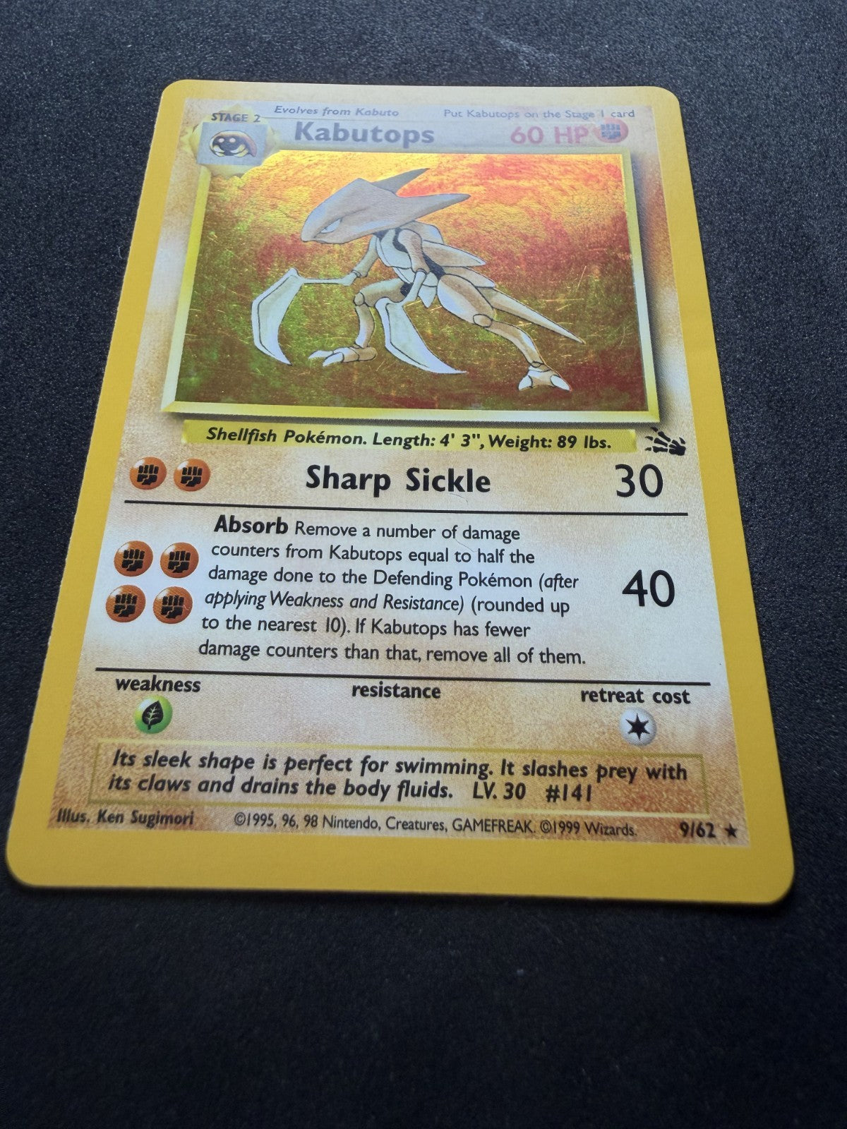 Pokemon TCG: Kabutops #9 Pokemon Fossil Holo - NM