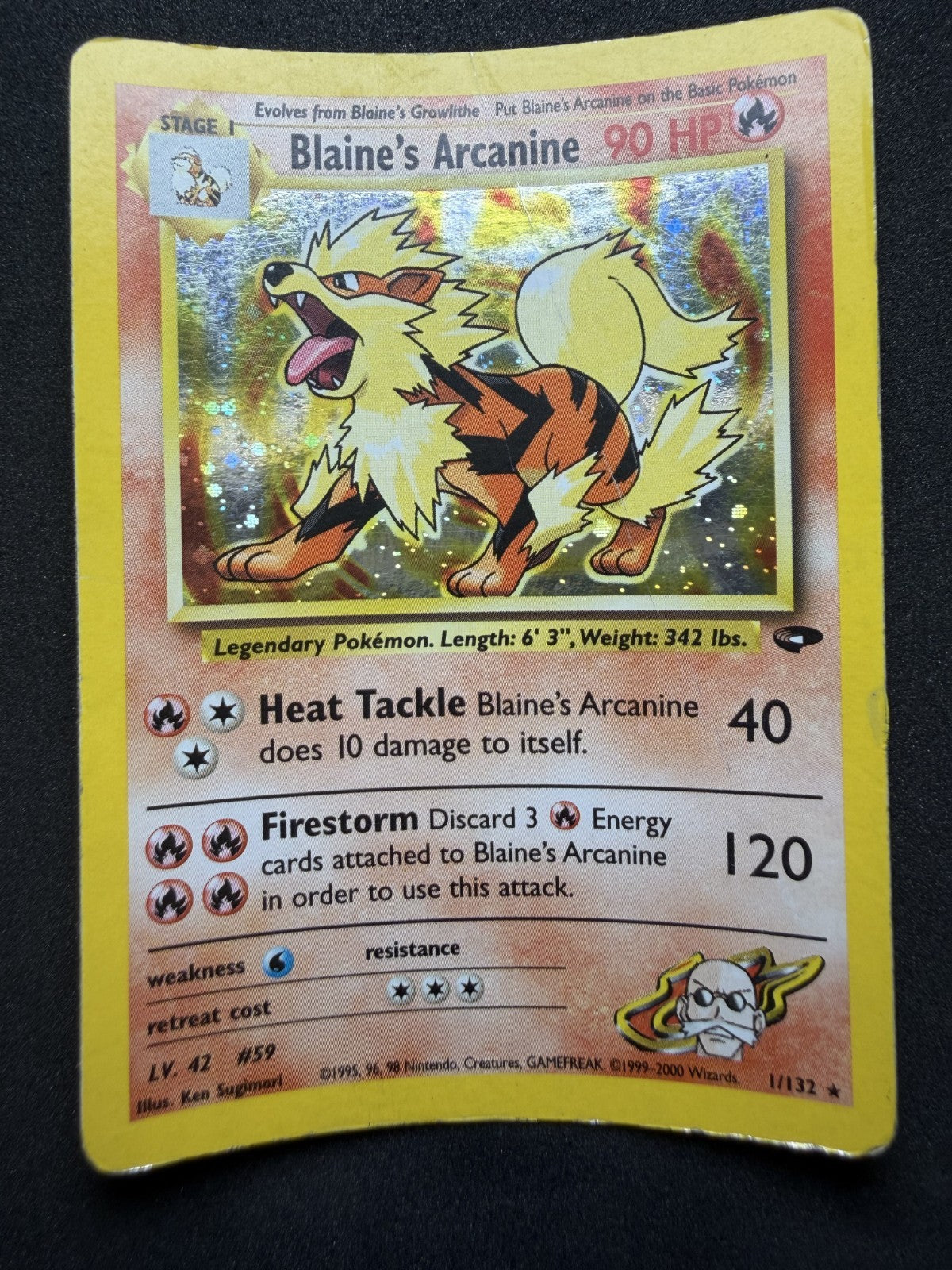 Pokemon TCG: Blaine's Arcanine #1 Gym Challenge Holo - HP