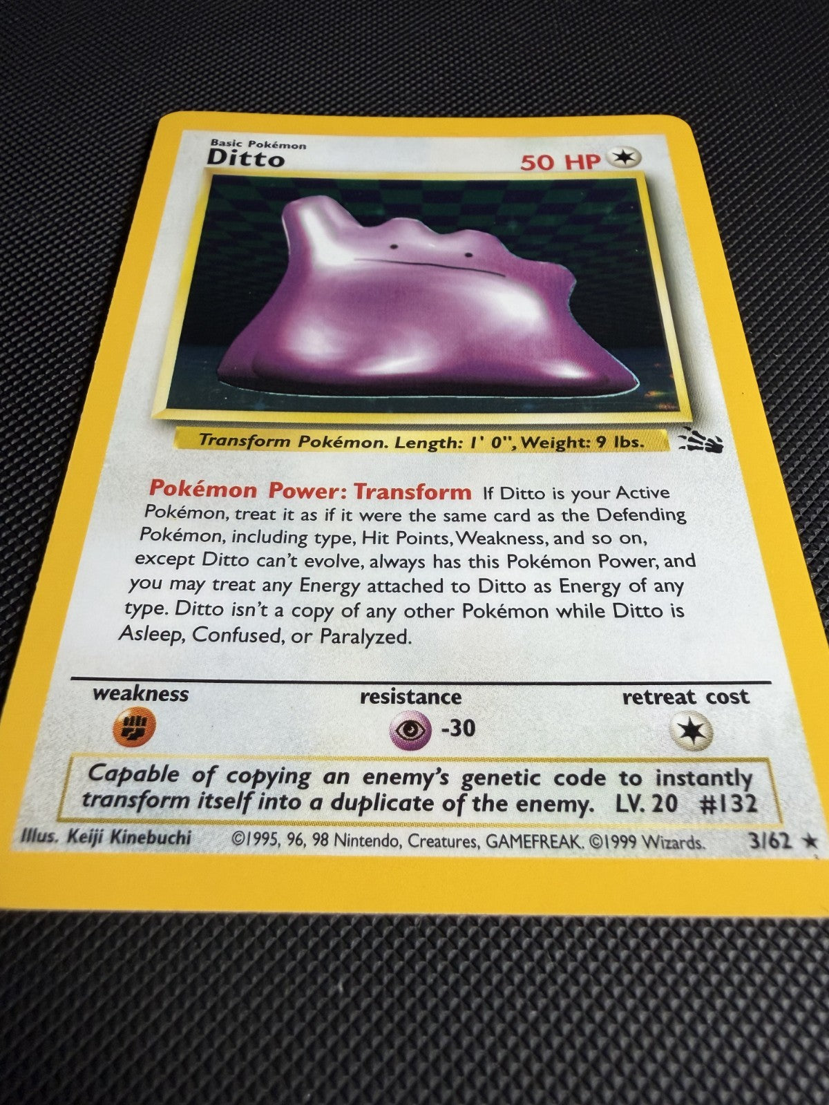 Pokemon TCG Ditto 3/62 Fossil Holo Unlimited - NM