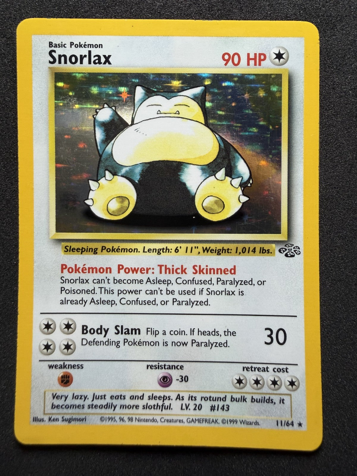 Pokémon TCG Snorlax Jungle 11/64 Holo Unlimited Holo - LP