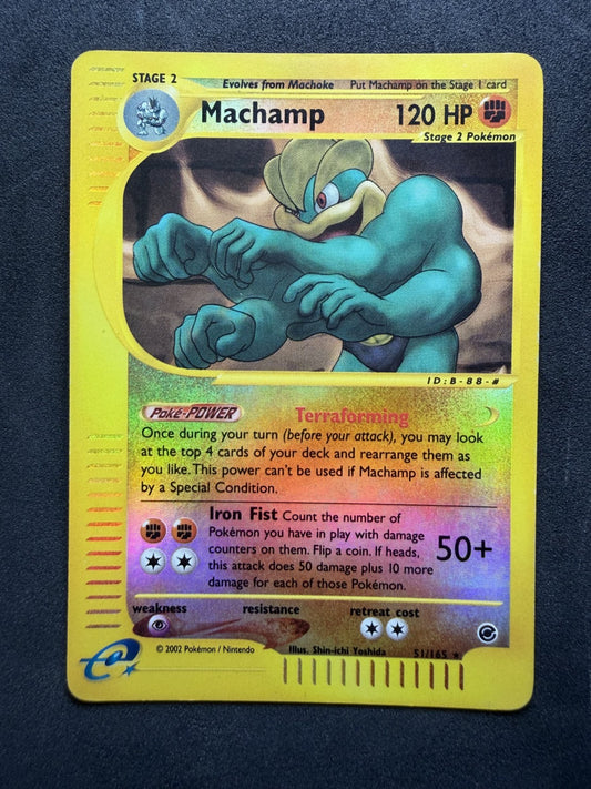 Machamp 51/165 Rare Expedition Base Set Pokemon Reverse Holo - MP