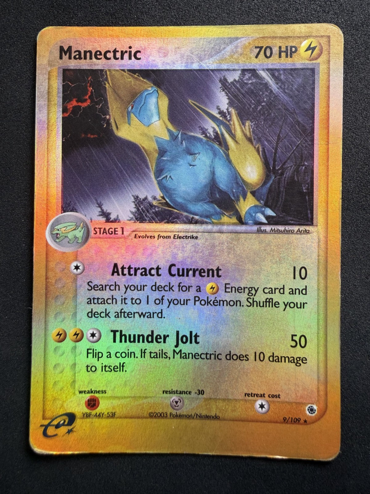 Manectric - 9/109 - Holo Rare - Ruby & Sapphire - Pokemon Card - MP