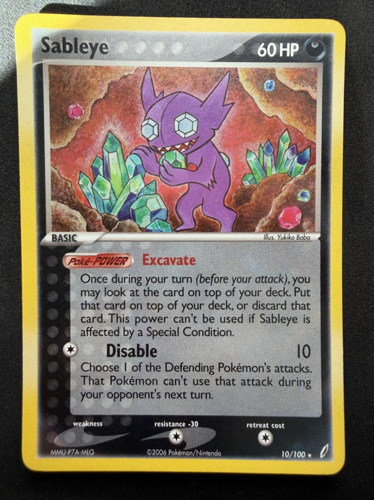 Pokemon TCG Sableye 10/100 Crystal Guardians Holo Rare 2006 - LP
