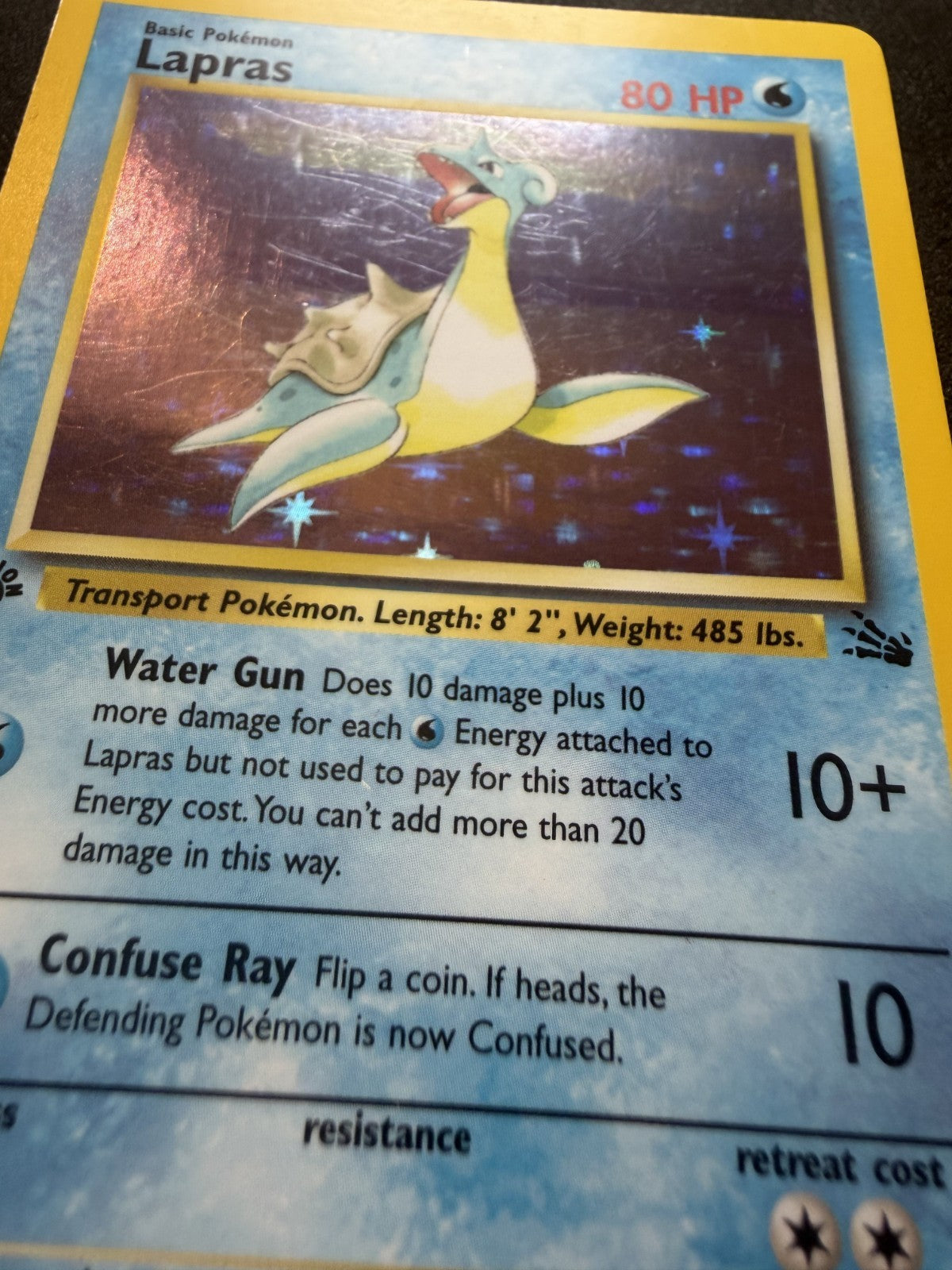 Pokemon Card - Lapras Holo Ultra Rare 1999 Fossil Set Edition 10/62 - MP
