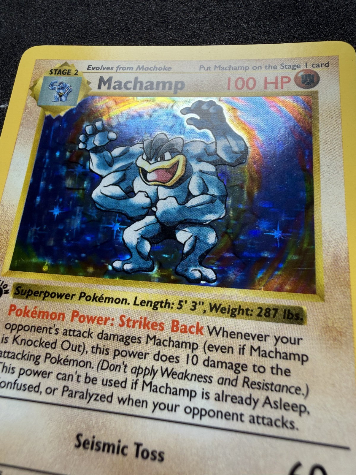 Machamp 8/102 Shadowless Base Set Holo WOTC Pokemon - MP