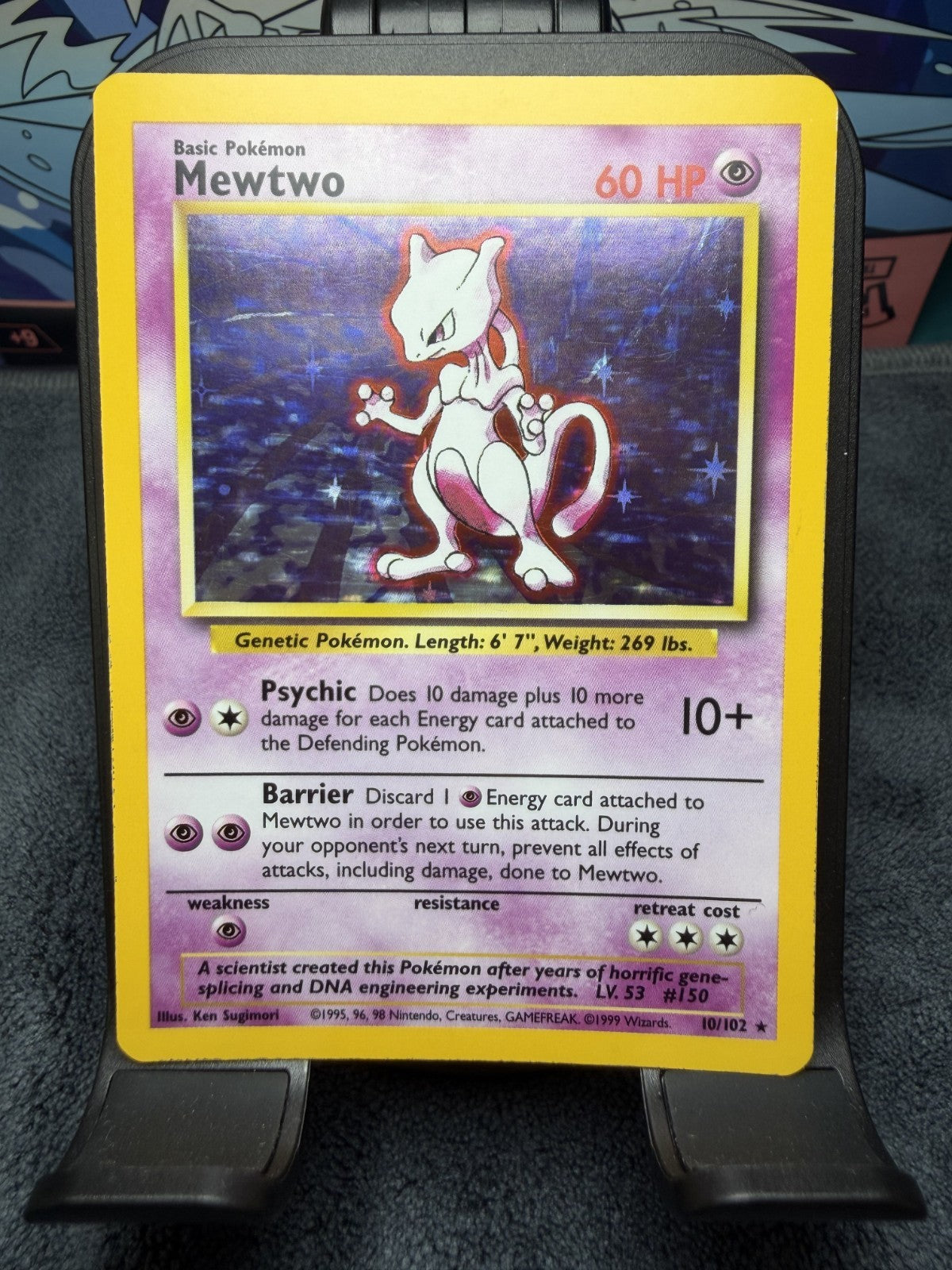 Mewtwo #10/102 - 1999 Base Unlimited WoTC Holo - LP