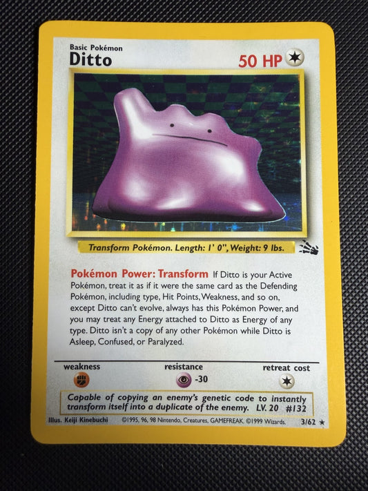 Pokemon TCG Ditto 3/62 Fossil Holo Unlimited - NM