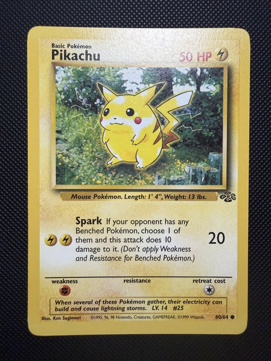 Pikachu 60/64 Jungle Set Unlimited Common Pokemon Card - NM