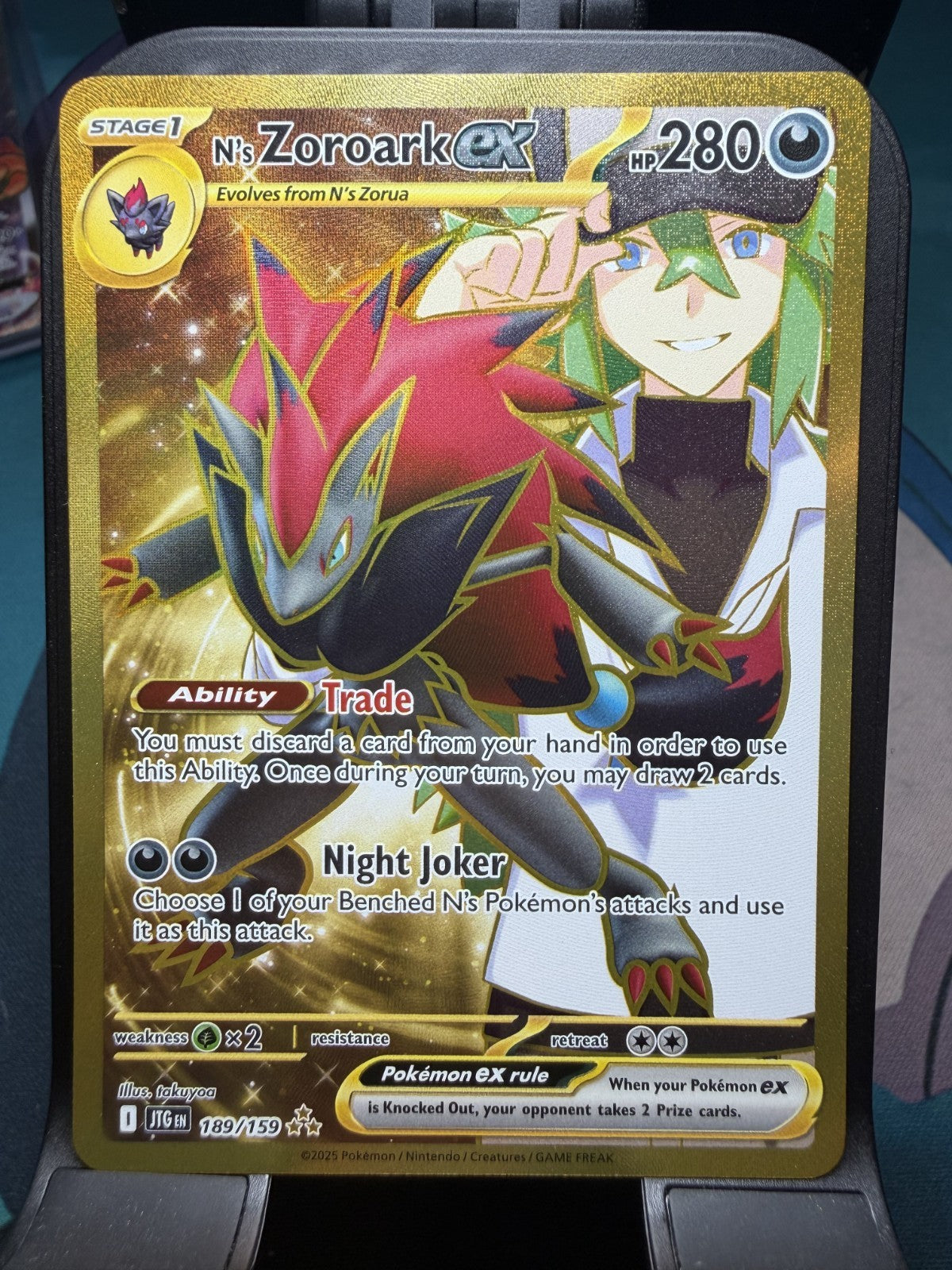 N's Zoroark Ex #189 Pokemon Journey Together - NM