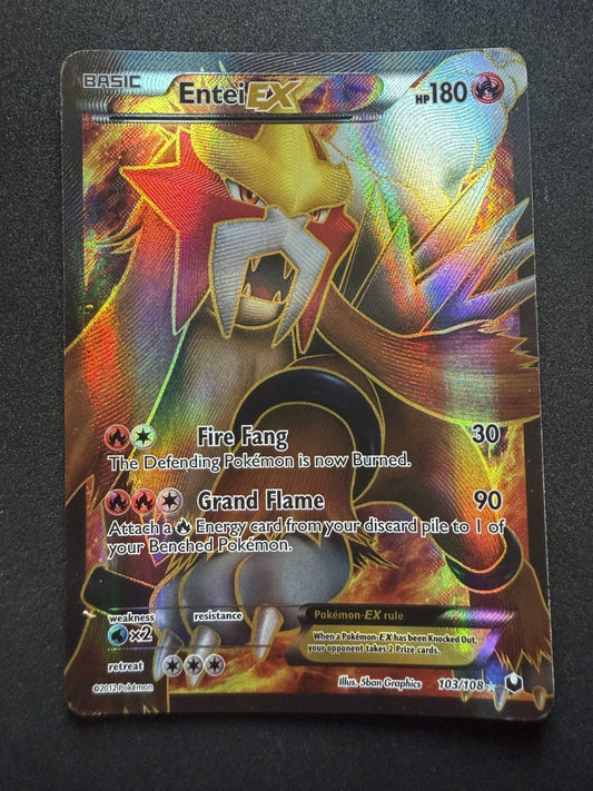Entei EX 103/108 BW Dark Explorers Ultra Rare Holo Pokemon - MP