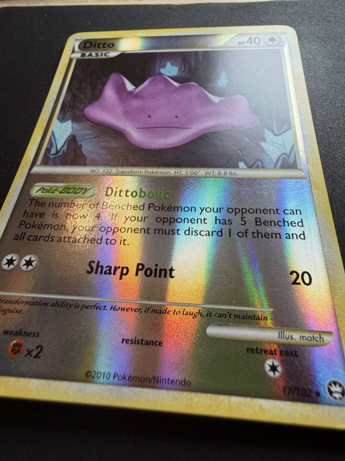 Pokemon TCG Ditto 17/102 HGSS Triumphant Reverse Holo - NM