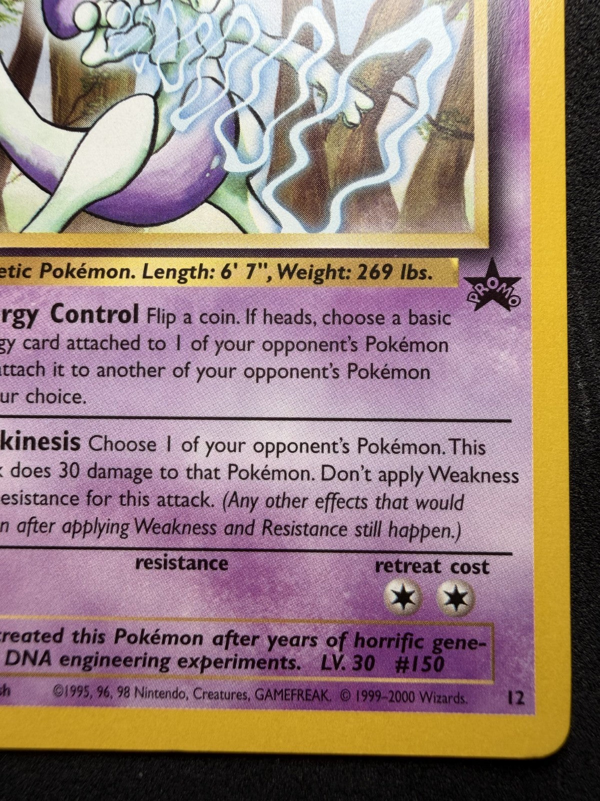 Mewtwo #12 Rare Black Star Promo WoTc Pokemon Card - NM