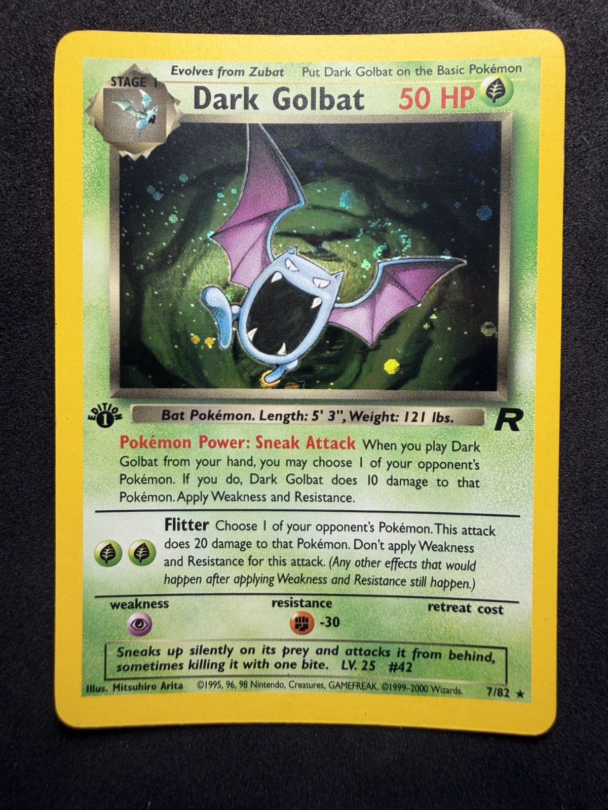 Pokemon TCG: Dark Golbat [1st Edition] #7 Pokemon Team Rocket - NM + SWIRL