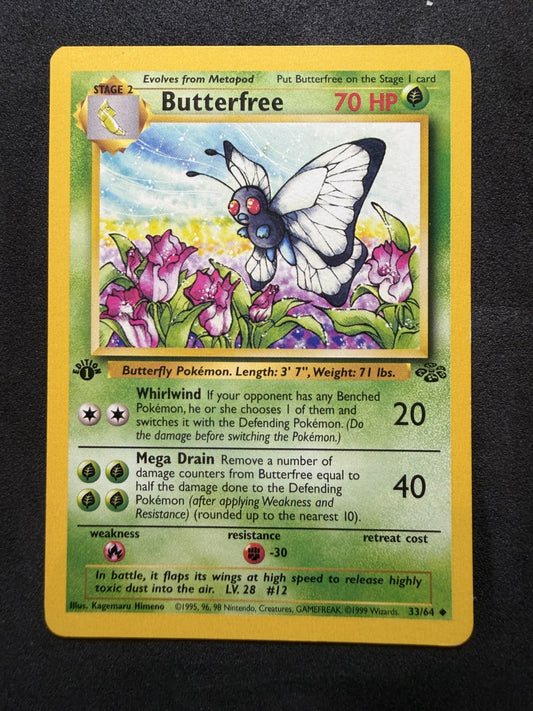 Pokemon - Butterfree 33/64 Uncommon Jungle Pokemon 1st Edition - NM