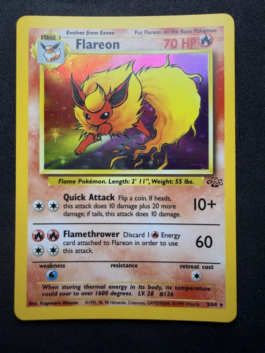 Pokemon TCG: Flareon #3 Pokemon Jungle Holo - NM