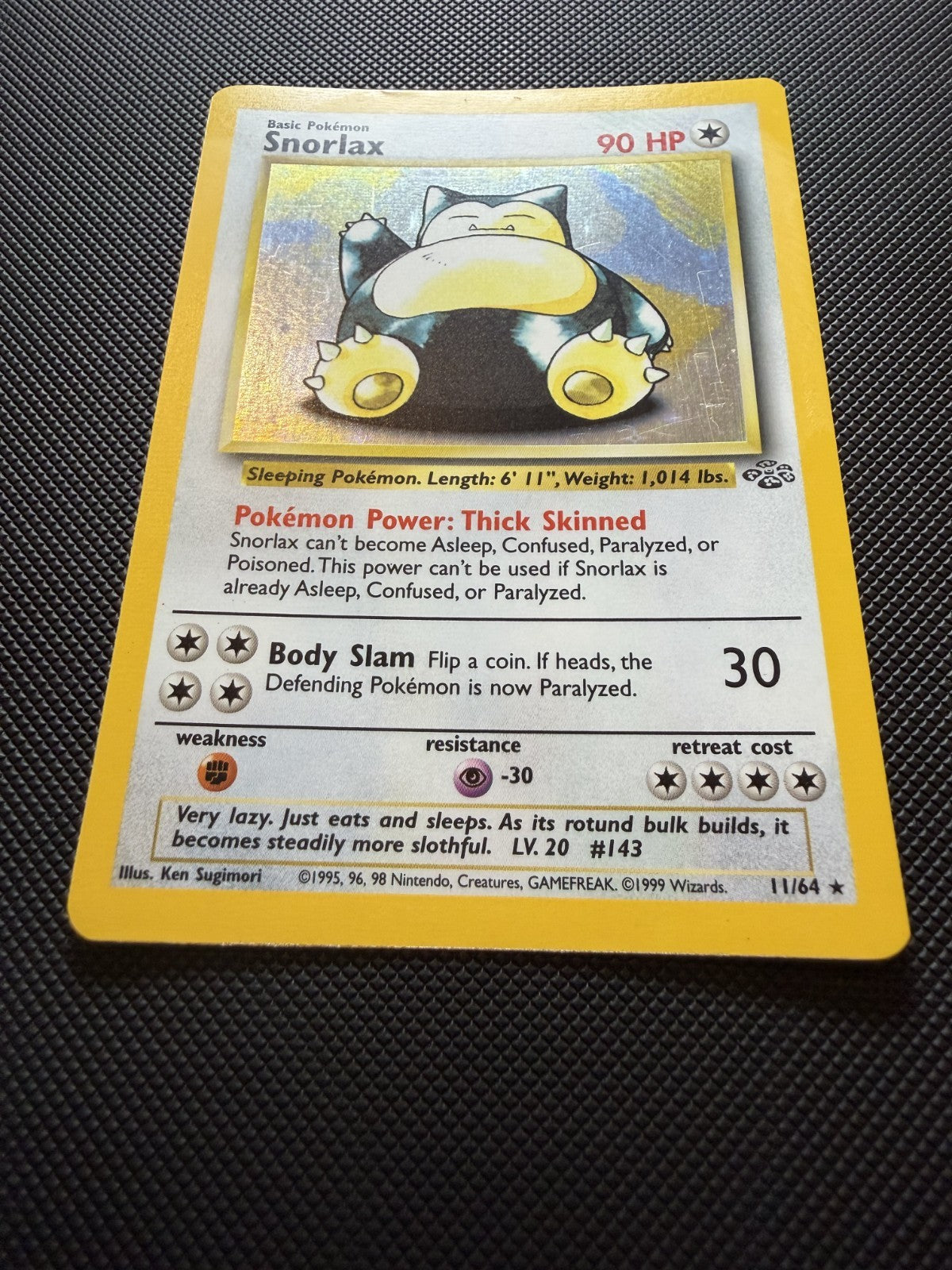 Pokémon TCG Snorlax Jungle 11/64 Holo Unlimited Holo - NM