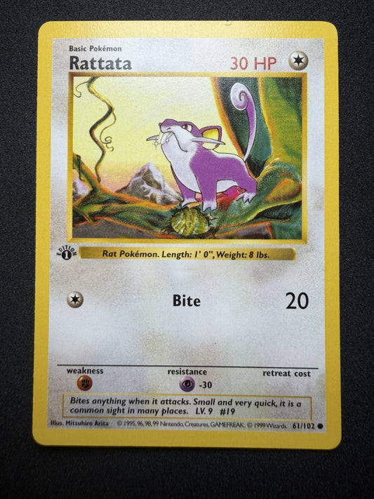 Pokemon TCG: Rattata [1st Edition] Shadowless #61 - LP