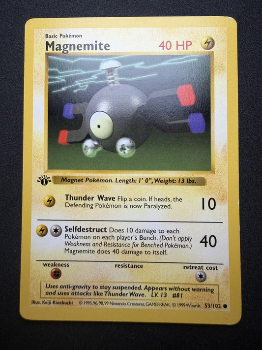 Pokemon TCG: Magnemite [1st Edition] #53 Shadowless - LP