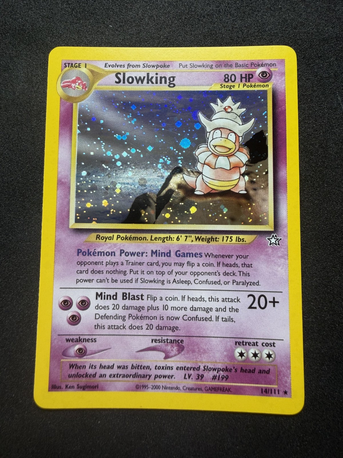Slowking 14/111 Neo Genesis Holo Rare Pokémon - & SWIRRLLL - NM