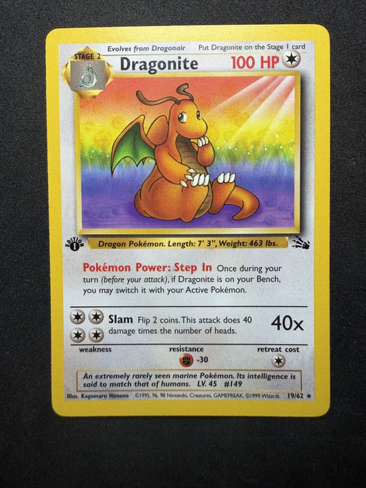 Pokemon TCG: Dragonite [1st Edition] #19 Pokemon Fossil Non Holo - LP+