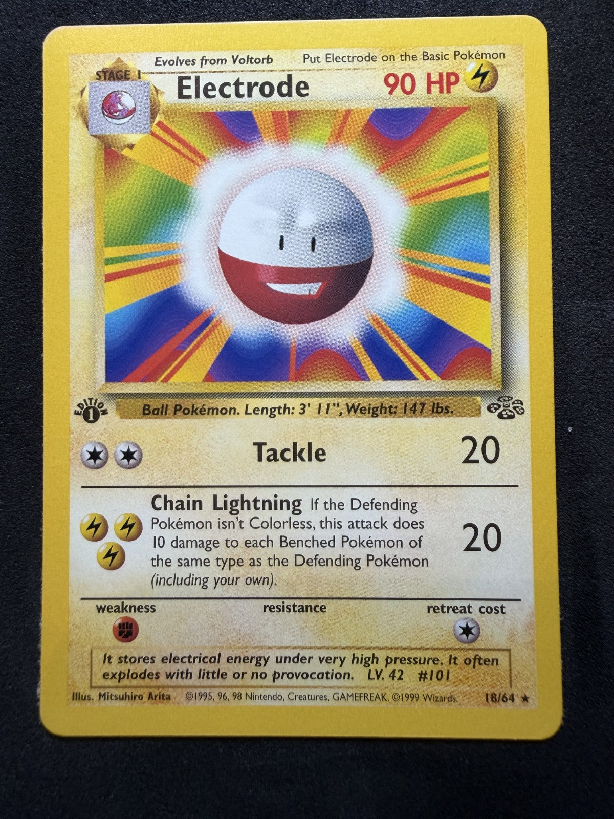 Pokemon TCG | Electrode 18/64 | Jungle base set 1st Edition ERROR MISPRINT | - NM