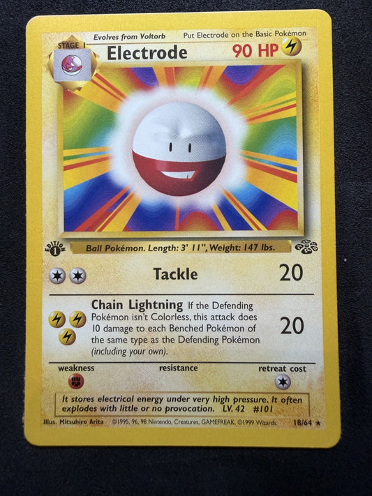 Pokemon TCG | Electrode 18/64 | Jungle base set 1st Edition ERROR MISPRINT | - NM