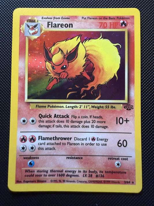 Flareon 3/64 Holo Rare Jungle Pokemon TCG - NM