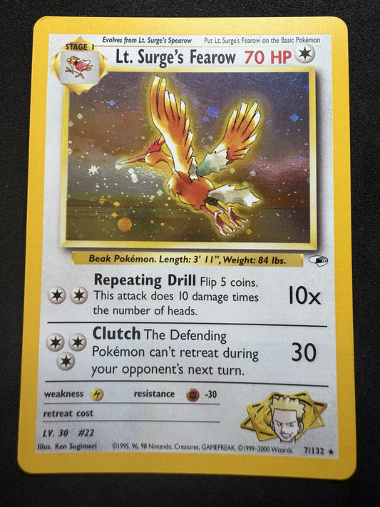 Lt. Surge’s Fearow - 7/132 - WOTC Holo - Gym Heroes - NM