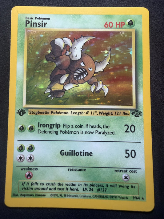 Pinsir 9/64 1st Edition Holo Jungle WOTC Pokemon Card - MP