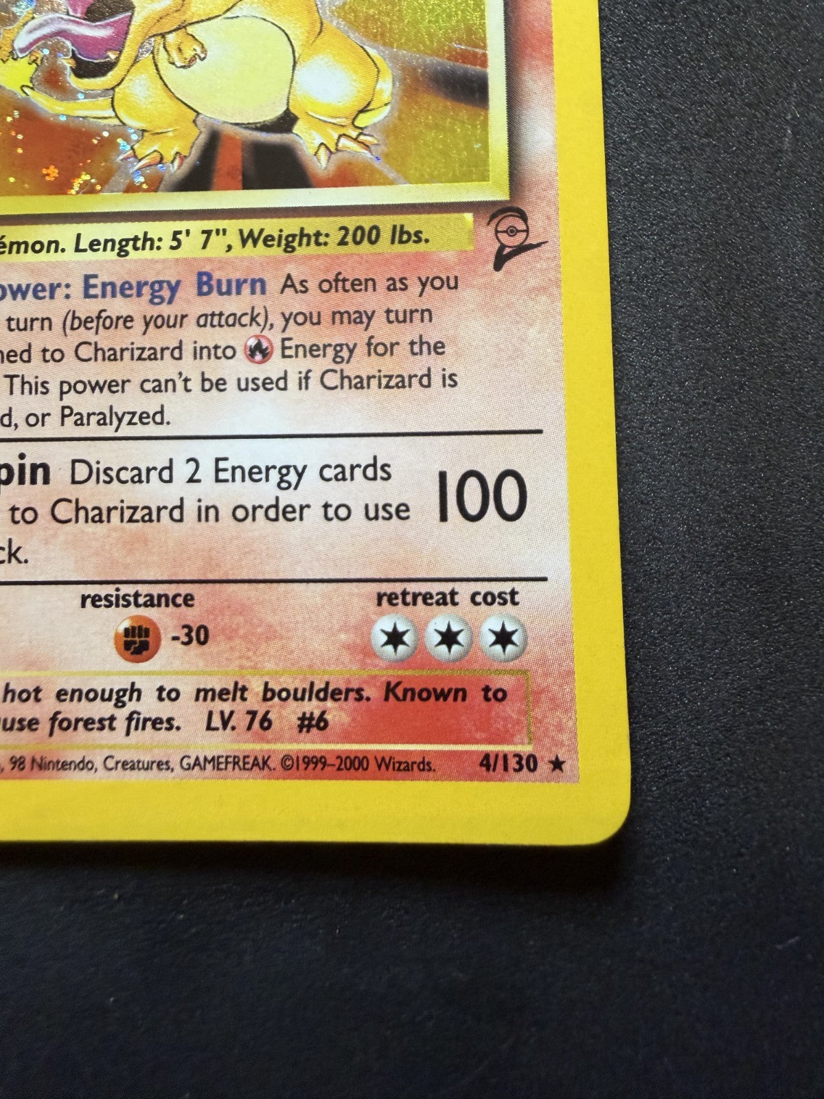 Charizard - 4/130 - Holo - Base Set 2 - Pokemon - SWIRL - LP