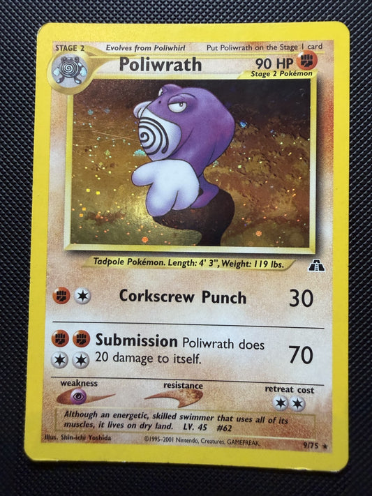 Poliwrath 9/75 Holo Neo Discovery - Pokemon Card - NM