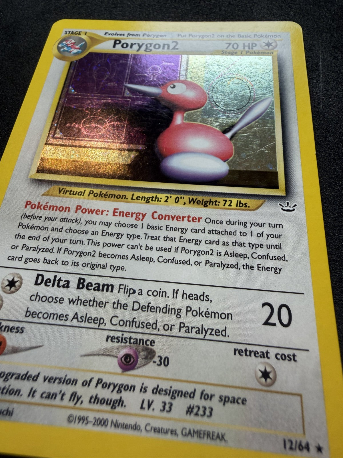 Pokémon TCG Porygon2 12/64 Neo Revelation Holo - SWIRL 🌀 - LP