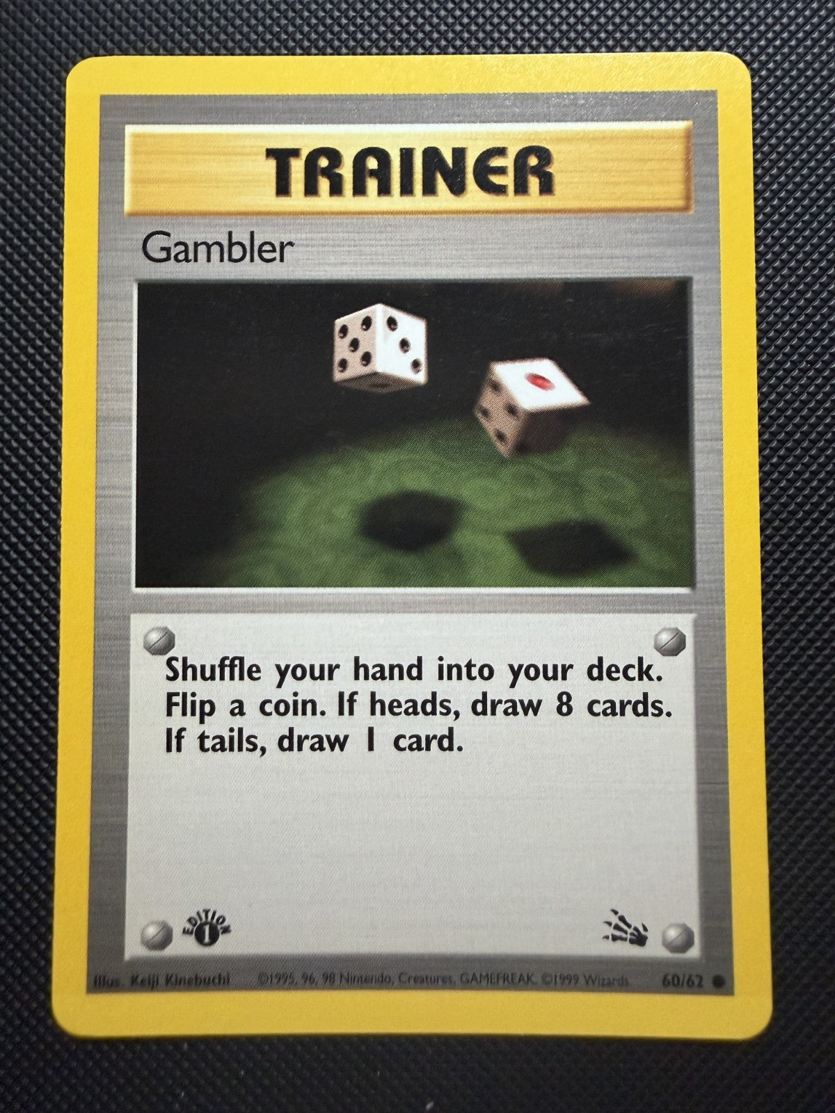 Pokemon TCG Cards 1st Edition Gambler 60/62 Fossil - NM